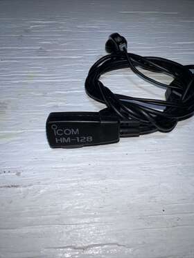 Hm128l Icom Earphone Microphone Blk 3 Ft. Cord 2-pin