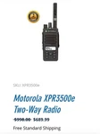 Motorola XPR3500E Uhf Two-way Radio AAH02RDH9VA1AN Brand New Complete Kit. Fixed Price $300.00.