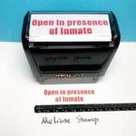 Open Presence Of Inmate Rubber Stamp Red Self Inking Ideal 4913. Fixed Price $14.59.