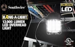 Southwire Work Warehouse Light 13,000 Lumens 100W Led Overhead Cable T60100. Fixed Price $125.00.