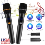 2PCS Wireless Microphone System Dynamic Vocal Rechargeable Battery. Fixed Price $74.59.
