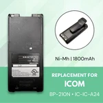 Lot BP-210N 1800MAH Ni-mh Replacement Battery For Icom IC-A6, A24, V8 & More. Fixed Price $172.20.