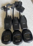3 Blackbox Bantam Uhf Radios W/ Charging Bases Work. Fixed Price $71.00.