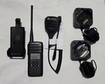 Motorola DTR700 DTS150NBDLAA 900MHZ Twoway Radio, Clip, Remote Speaker, Chargers. Fixed Price $199.00.