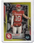 2025 Bowman University John Mateer Yellow Refractor /350 #1 Oklahoma Sooners. Fixed Price $10.00.
