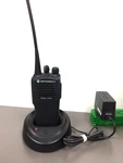 Motorola Radius CP200, Ch, Uhf 438-470 Mhz, Charger, Used Battery, Programmed. Fixed Price $125.00.