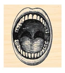 P135 Victorian Mouth Wide Open- Rubber Stamp. Fixed Price $12.75.