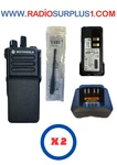 2 X Motorola DP4400E Uhf Radio MDH56RDC9VA1AN, Antenna, Battery, Charger. Fixed Price $686.00.
