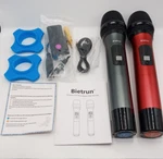Wireless Microphone, Uhf Dual Handheld Dynamic Battery Red Grey. Fixed Price $50.00.